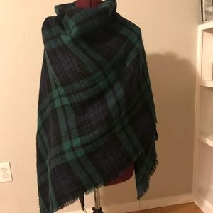 Plaid blanket scarf